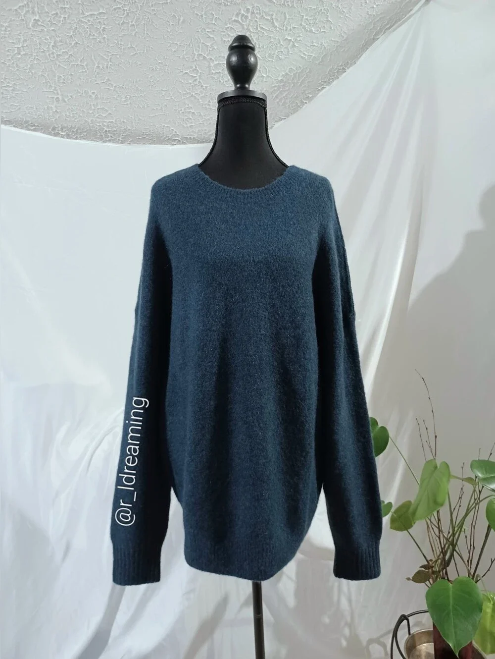 NWT Banana Republic Teal Shadow Italian Alpaca-Wool Blend Sweater Size Large